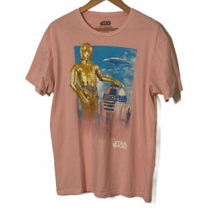Star Wars Pink Graphic Tee with C-3PO and R2-D2